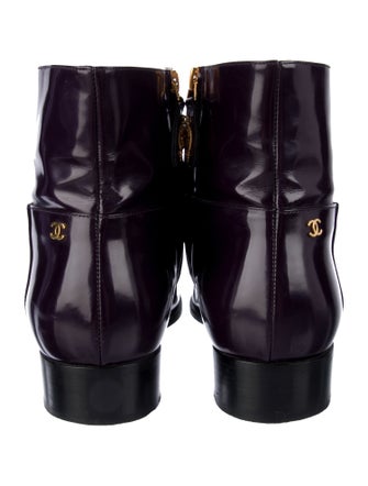 Chanel Interlocking CC Logo Leather Boots