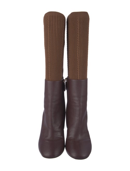 Chanel Interlocking CC Logo Leather Sock Boots