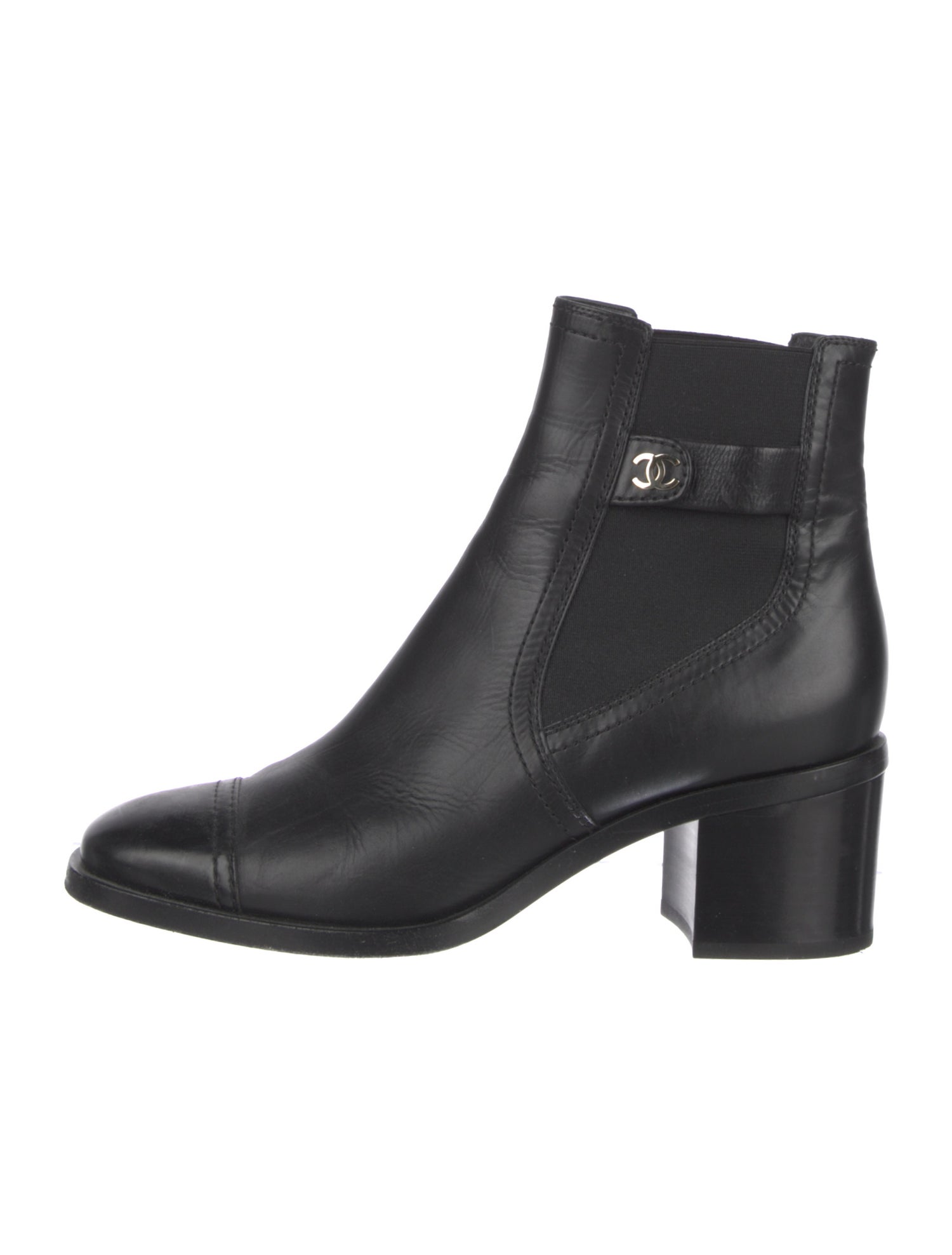 Chanel 2019 Interlocking CC Logo Chelsea Boots