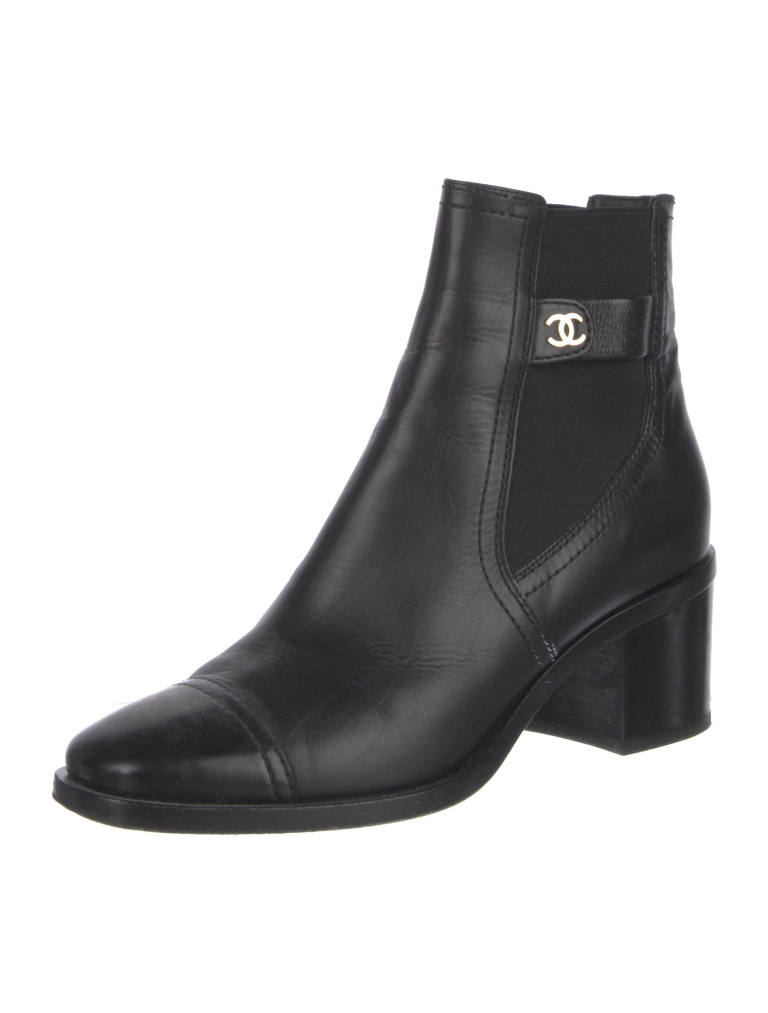 Chanel 2019 Interlocking CC Logo Chelsea Boots