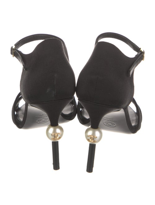 Chanel Interlocking CC Logo Satin Sandals