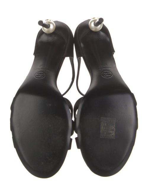 Chanel Interlocking CC Logo Satin Sandals