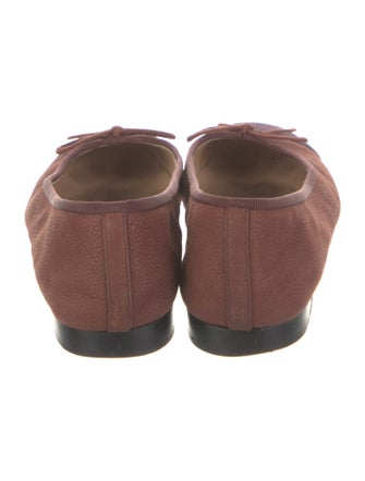 Chanel Interlocking CC Logo Leather Ballet Flats