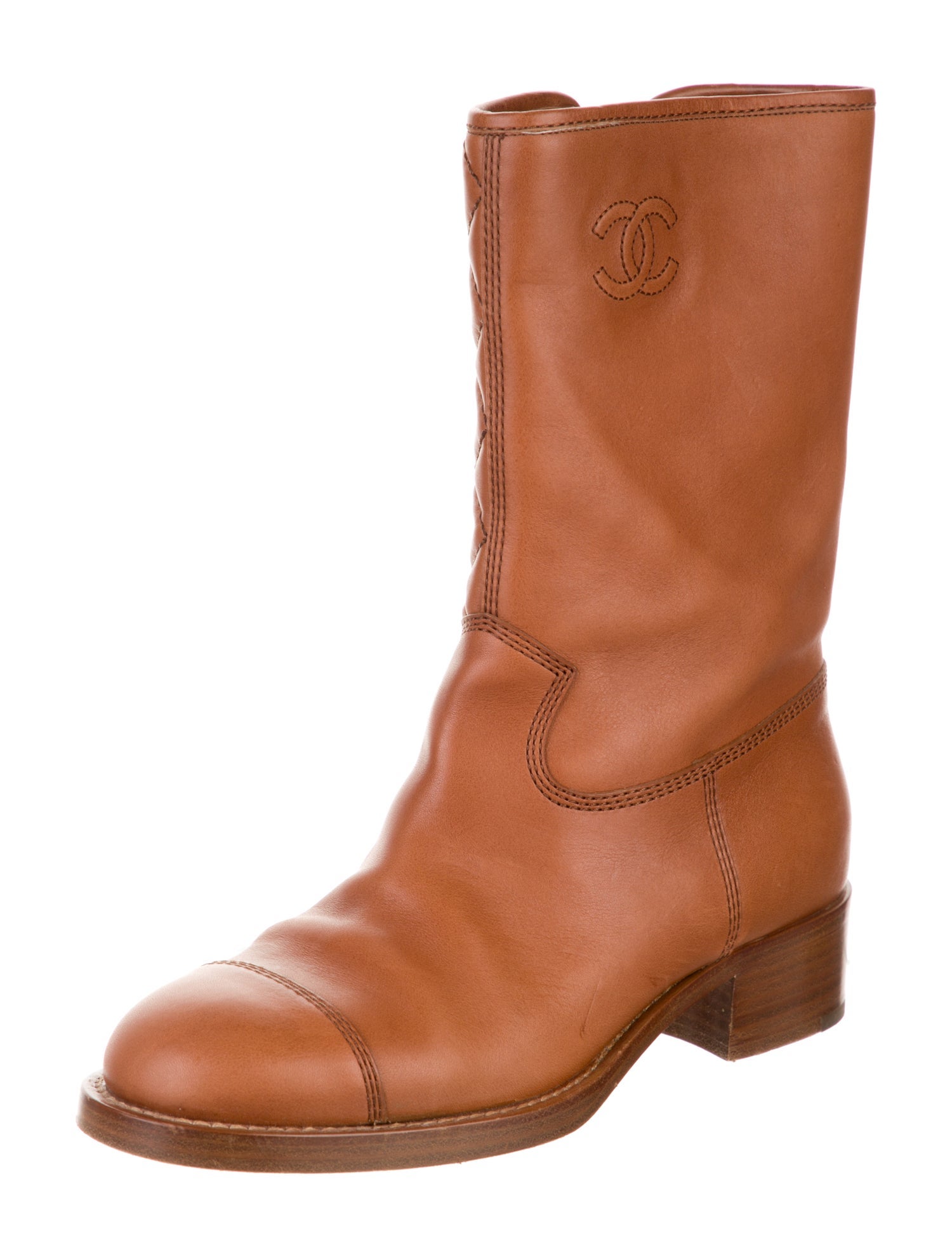 Chanel 2021 Interlocking CC Logo Moto Boots