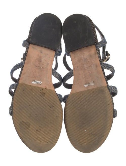 Chanel Interlocking CC Logo Denim Slingback Sandals