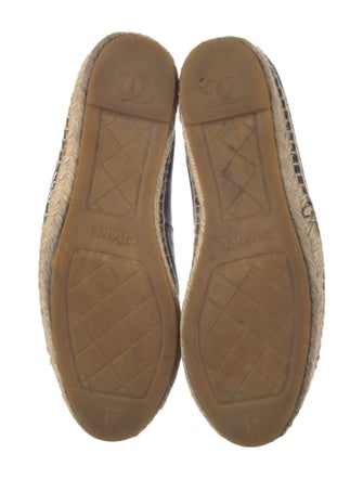 Chanel Interlocking CC Logo Leather Espadrilles
