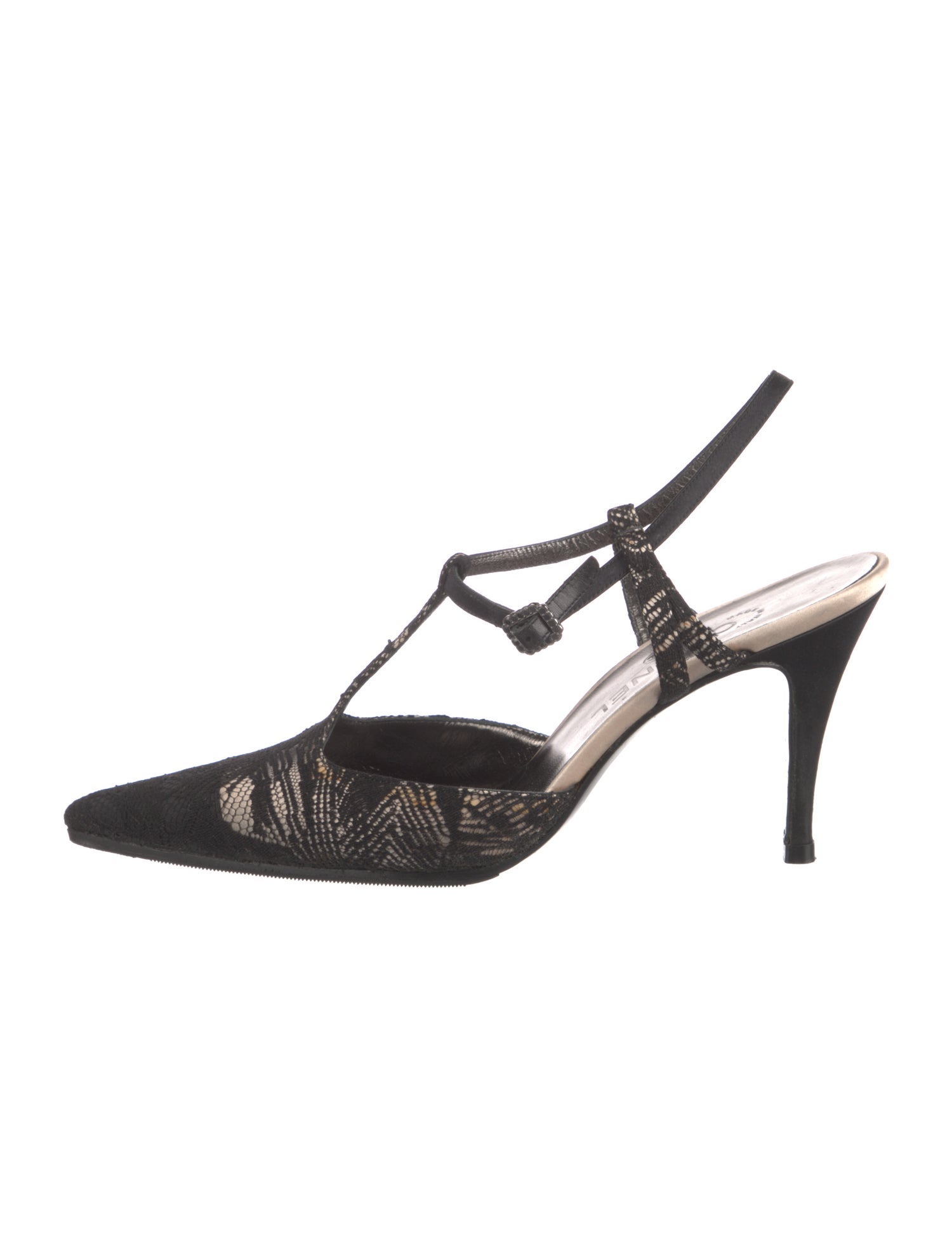 Chanel 2004 Lace T-Strap Pumps