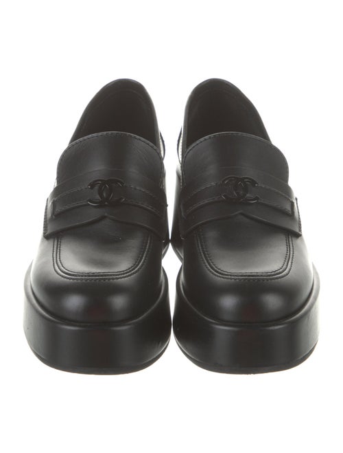 Chanel Interlocking CC Logo Leather Loafers