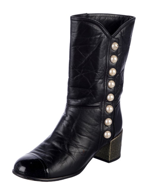 Chanel 2016 Interlocking CC Logo Moto Boots