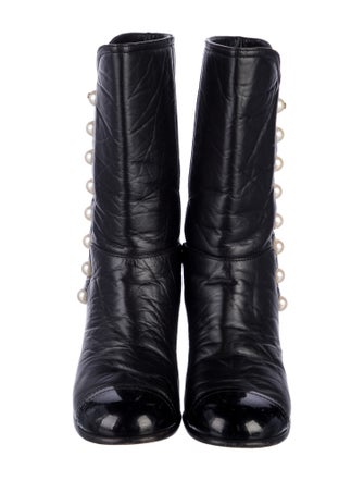Chanel 2016 Interlocking CC Logo Moto Boots