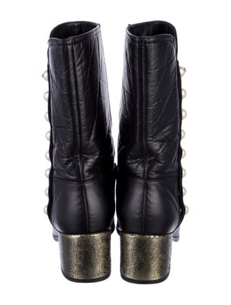 Chanel 2016 Interlocking CC Logo Moto Boots
