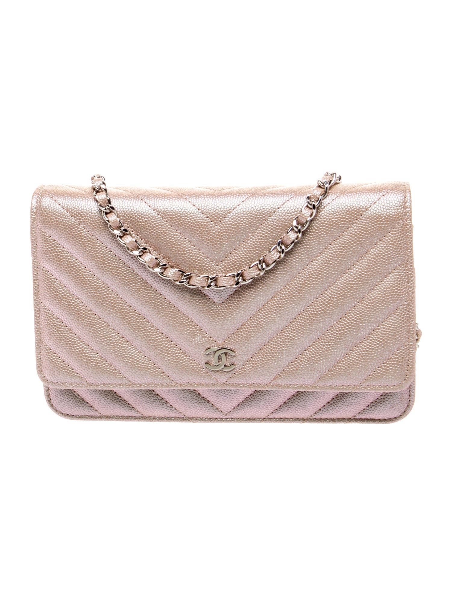 Chanel Iridescent Chevron Wallet On Chain