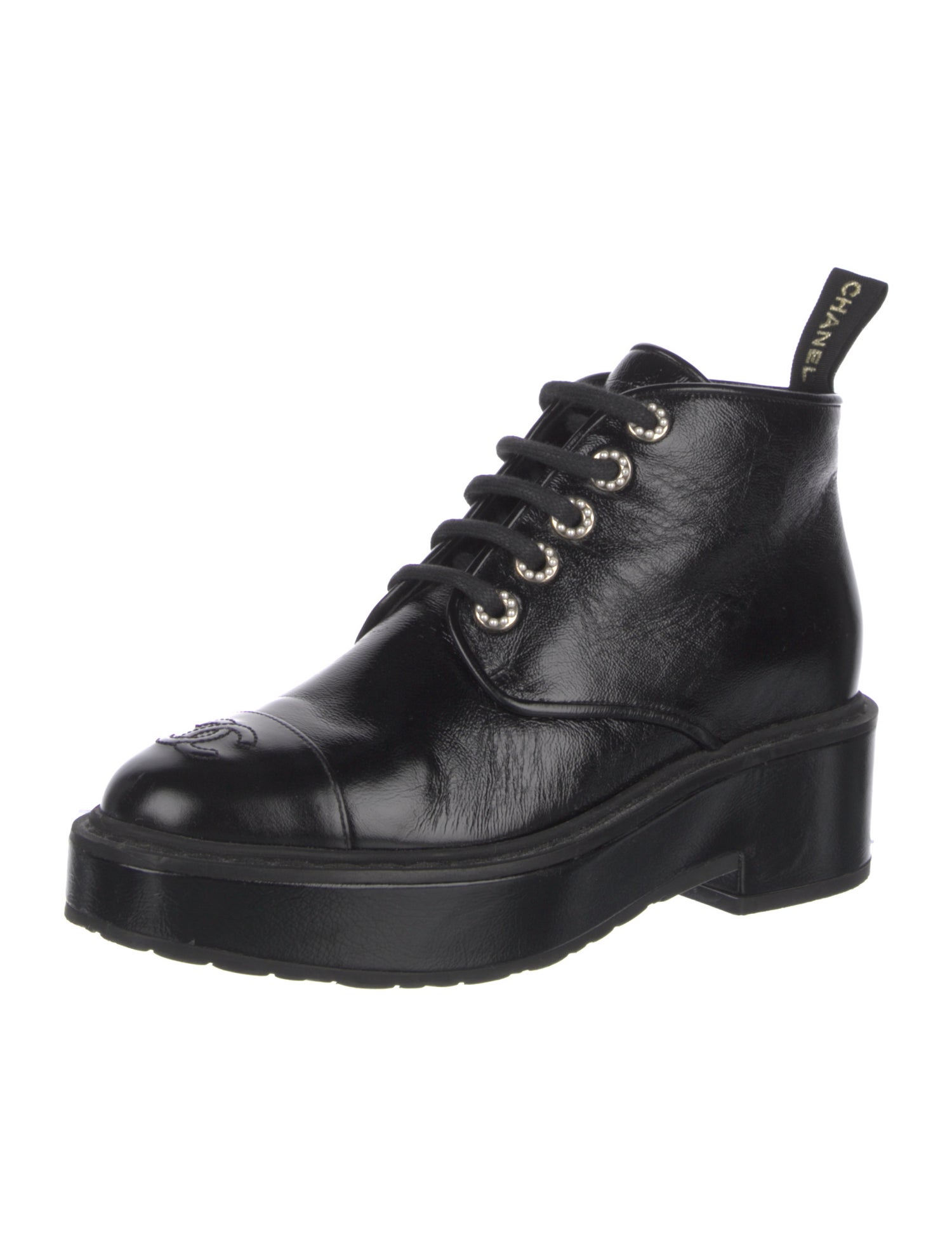 Chanel 2020 Interlocking CC Logo Combat Boots