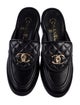 Chanel Interlocking CC Logo Leather Mules