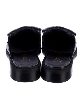 Chanel Interlocking CC Logo Leather Mules