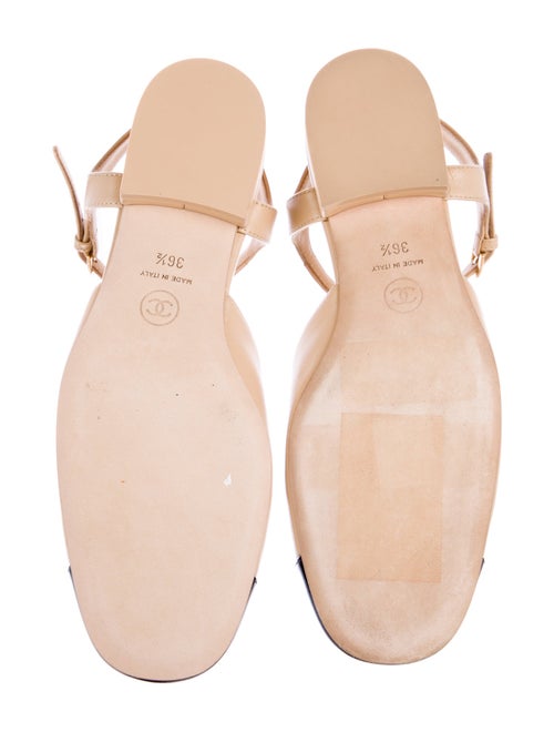 Chanel Interlocking CC Logo Lambskin Slingback Flats