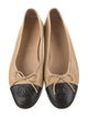 Chanel Interlocking CC Logo Leather Ballet Flats