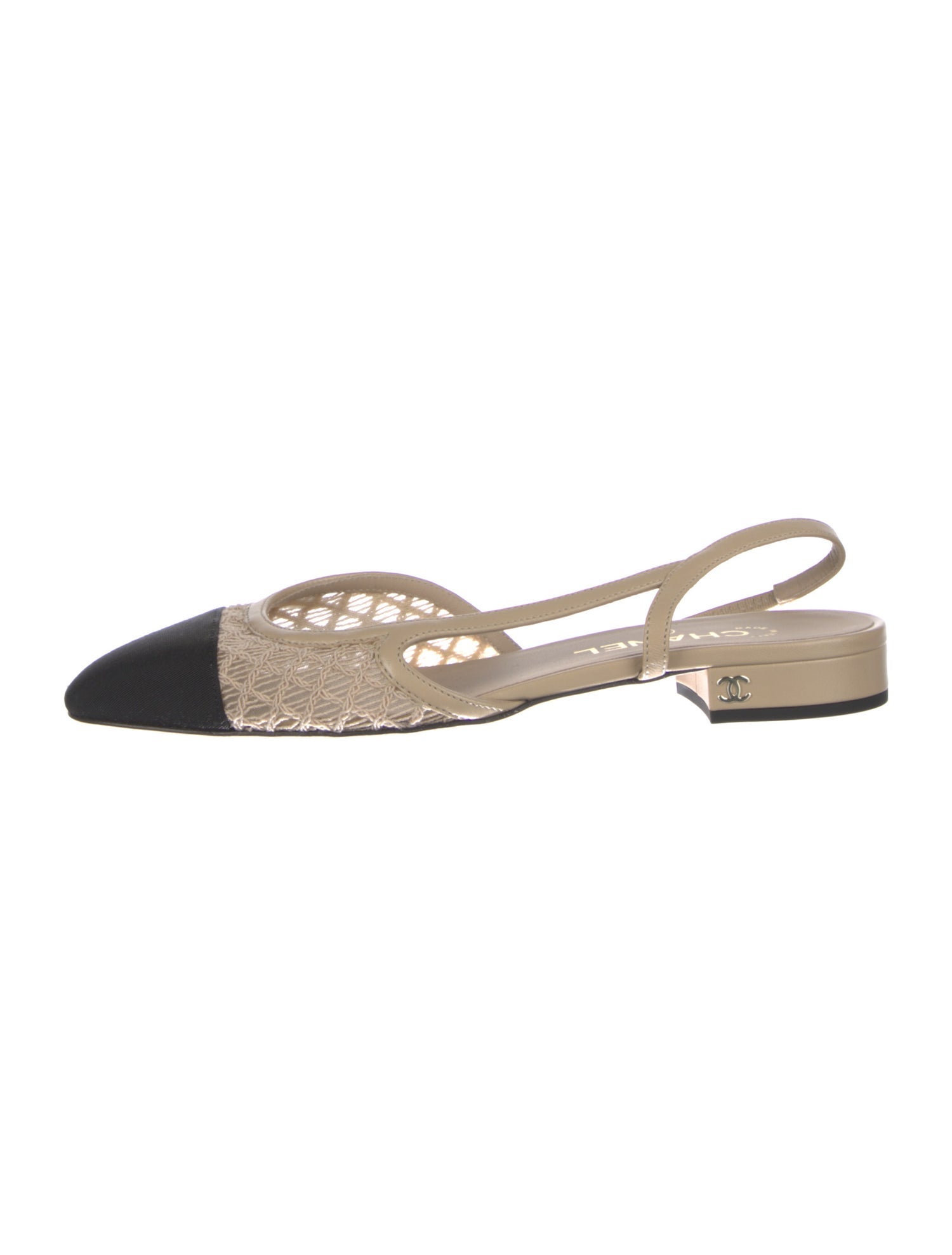 Chanel 2025 Interlocking CC Logo Slingback Flats