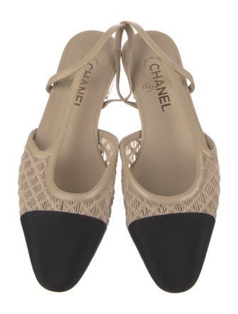 Chanel 2025 Interlocking CC Logo Slingback Flats
