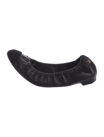 Chanel Interlocking CC Logo Lambskin Ballet Flats
