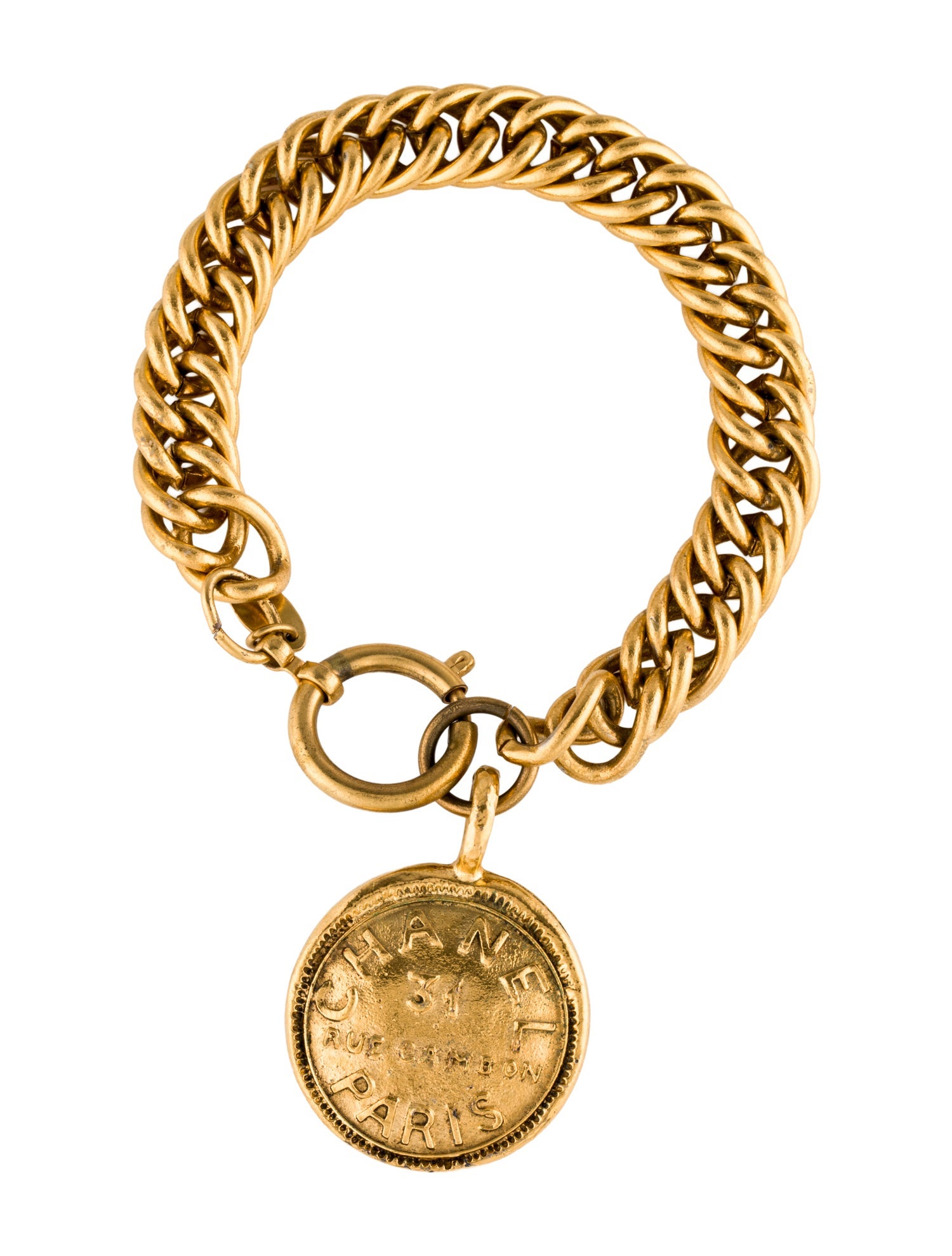 Chanel Vintage 31 Rue Cambon Medallion Charm Bracelet