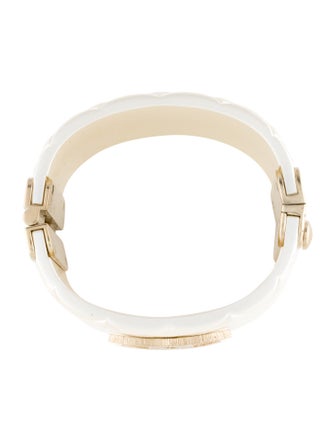 Chanel Resin Quilted CC Hinged Bangle