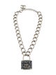 Chanel Tweed CC Padlock Pendant Necklace