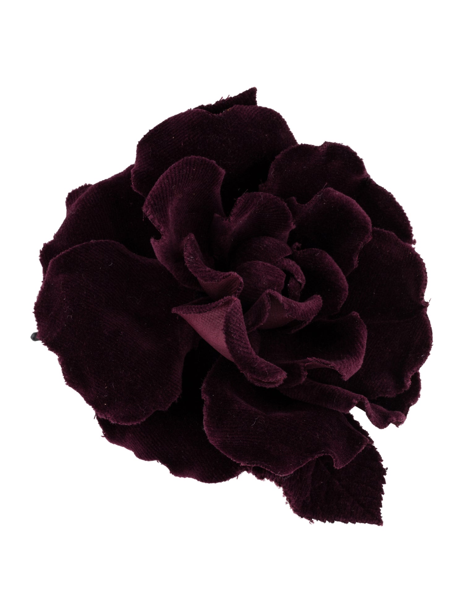 Chanel Vintage Velvet Camellia Brooch