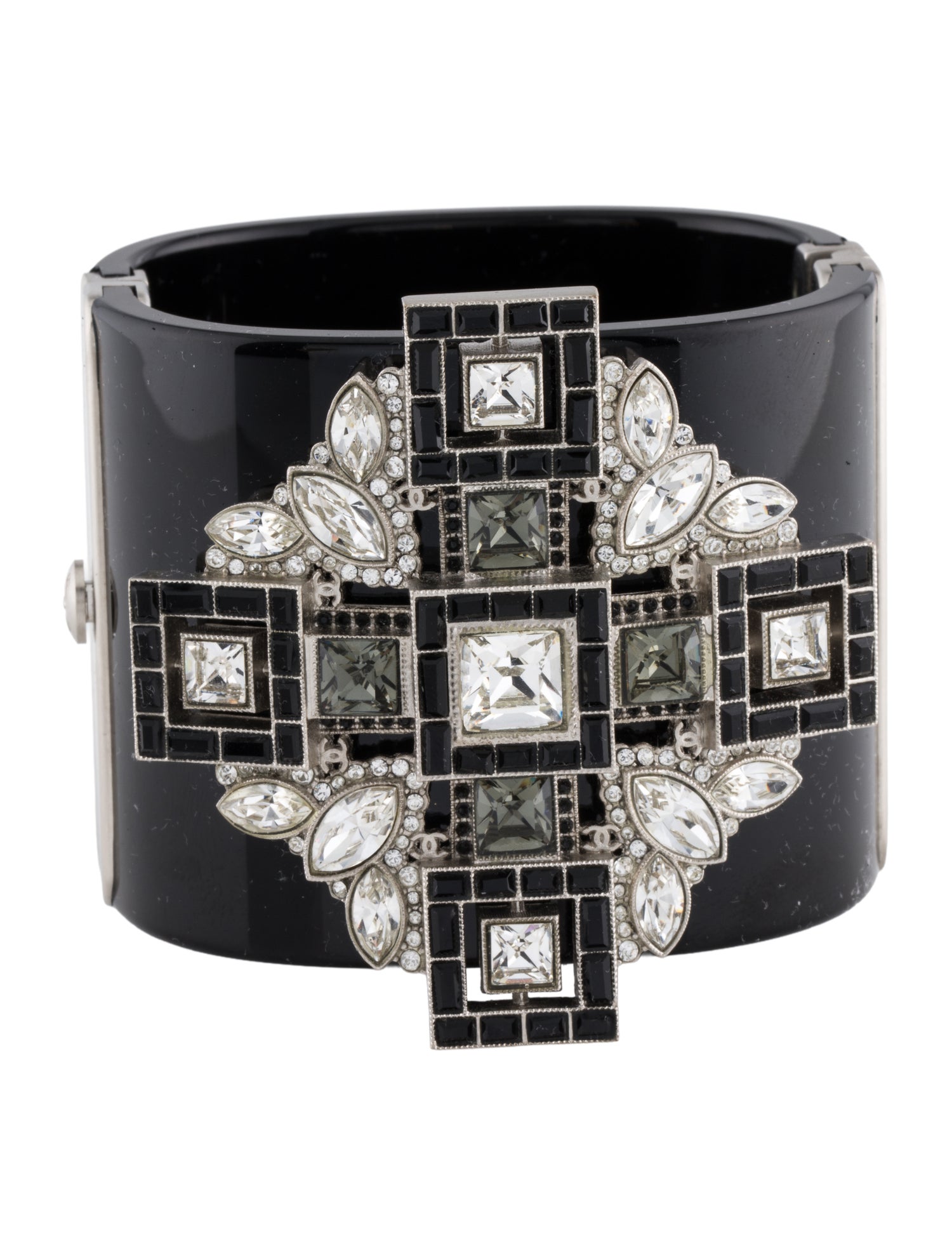 Chanel Strass & Resin Hinged Bangle