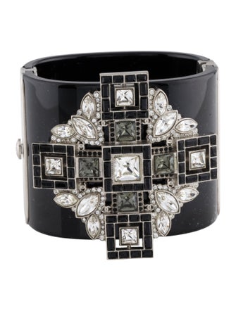 Chanel Strass & Resin Hinged Bangle