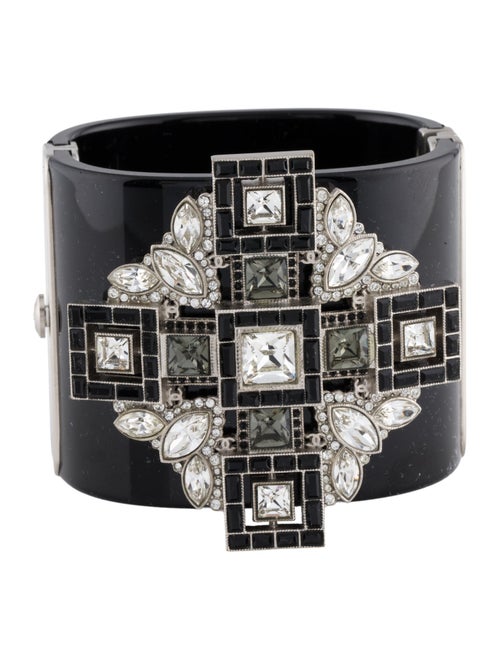 Chanel Strass & Resin Hinged Bangle