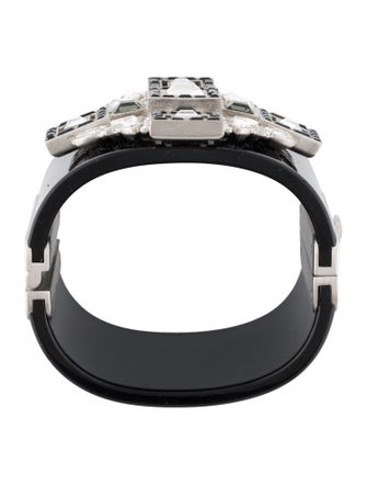 Chanel Strass & Resin Hinged Bangle