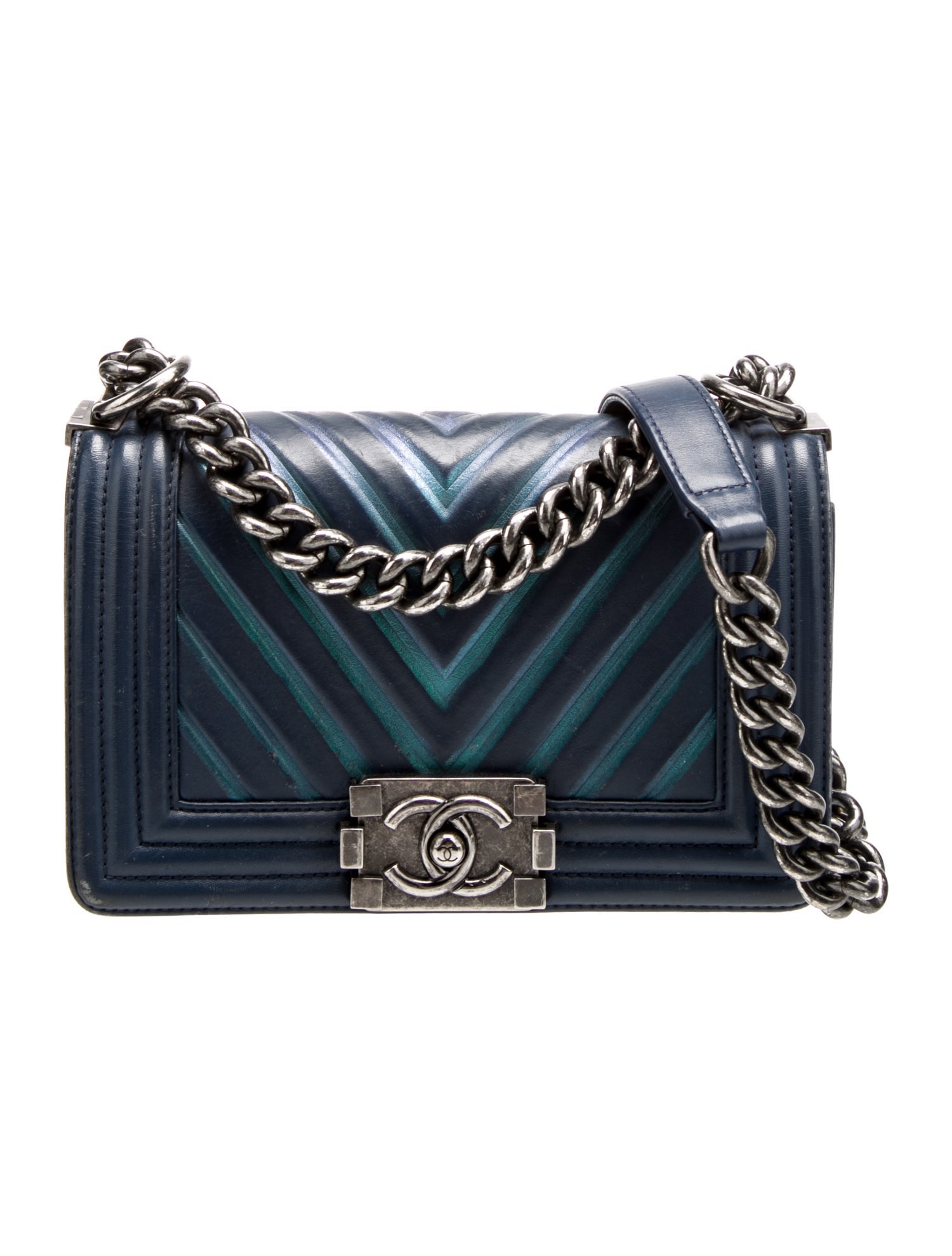 Chanel Chevron Iridescent Small Boy Bag