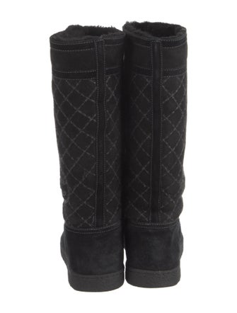 Chanel Interlocking CC Logo Suede Rain Boots