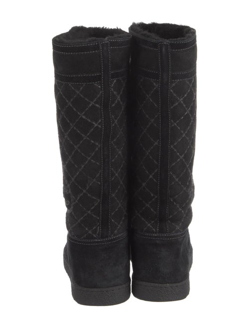 Chanel Interlocking CC Logo Suede Rain Boots