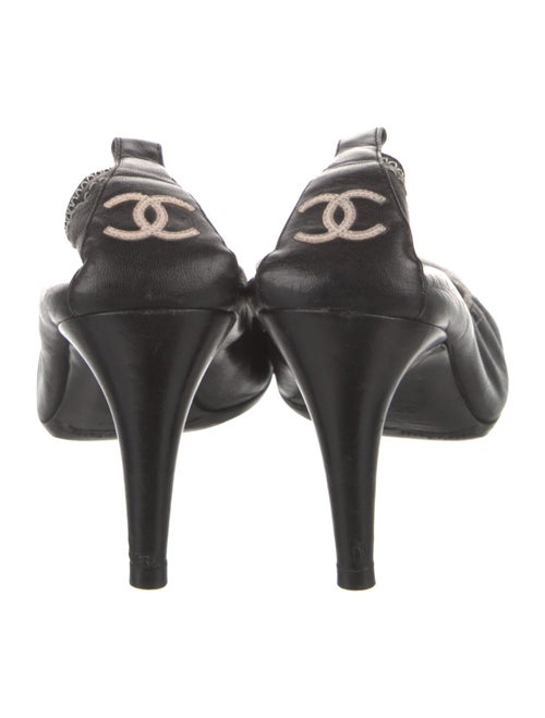 Chanel Interlocking CC Logo Leather Mules