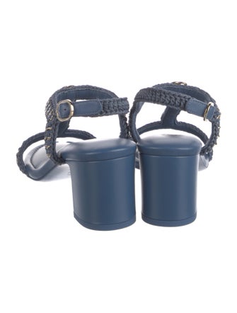 Chanel 2022 Interlocking CC Logo T-Strap Sandals