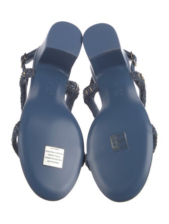 Chanel 2022 Interlocking CC Logo T-Strap Sandals