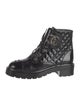 Chanel Interlocking CC Logo Leather Combat Boots