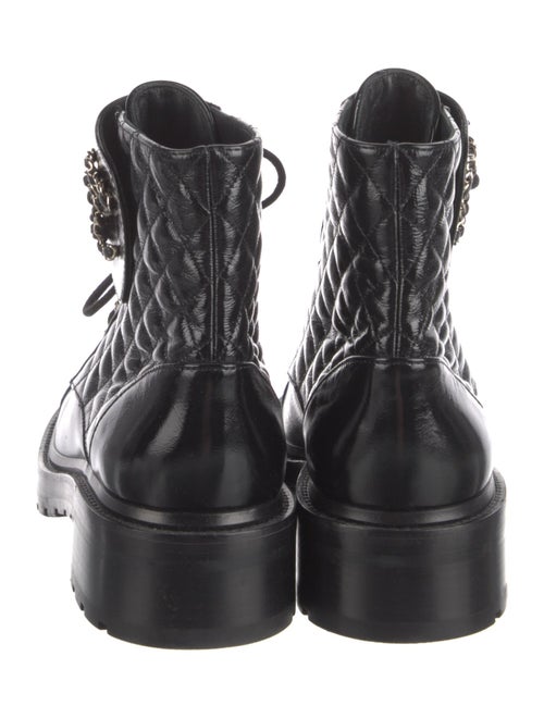Chanel Interlocking CC Logo Leather Combat Boots