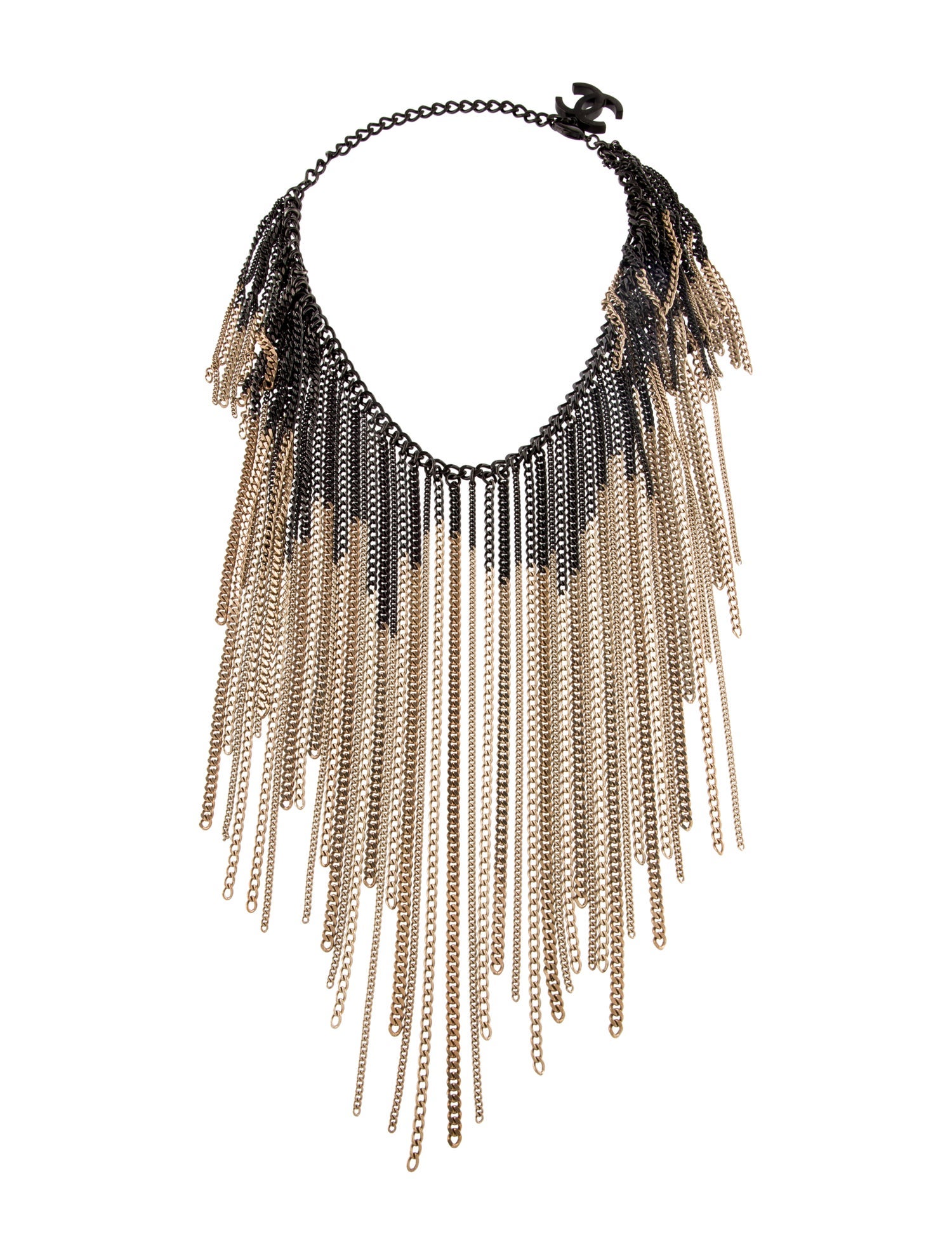 Chanel Ombrè Chain Fringe Necklace