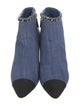 Chanel Interlocking CC Logo Denim Boots