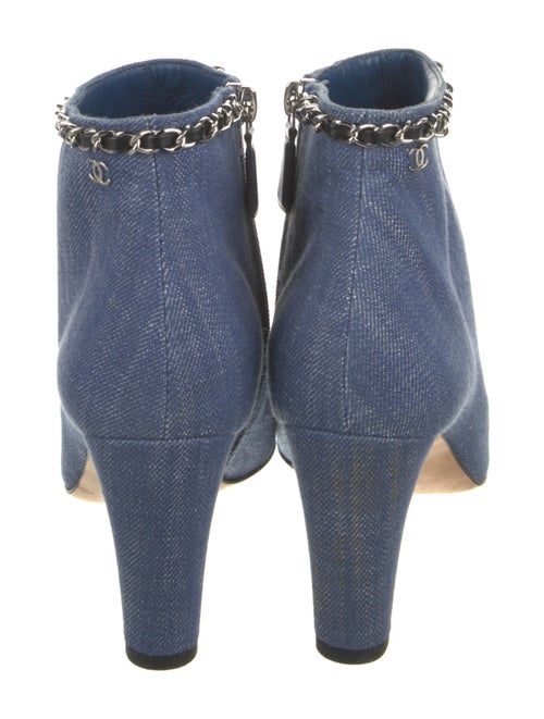 Chanel Interlocking CC Logo Denim Boots