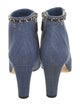 Chanel Interlocking CC Logo Denim Boots