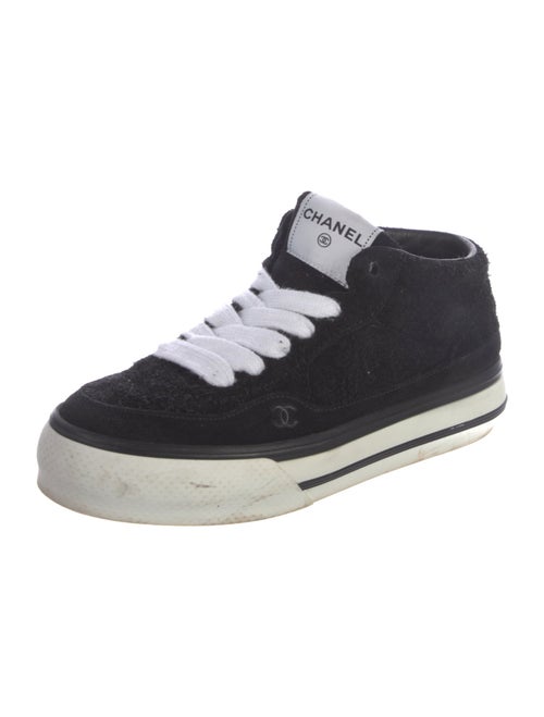 Chanel Interlocking CC Logo Suede Sneakers