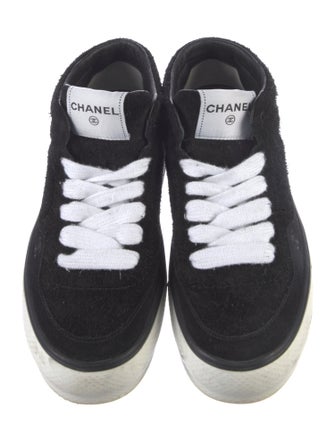 Chanel Interlocking CC Logo Suede Sneakers