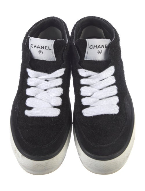 Chanel Interlocking CC Logo Suede Sneakers