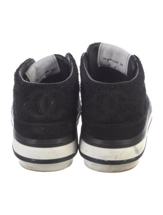 Chanel Interlocking CC Logo Suede Sneakers