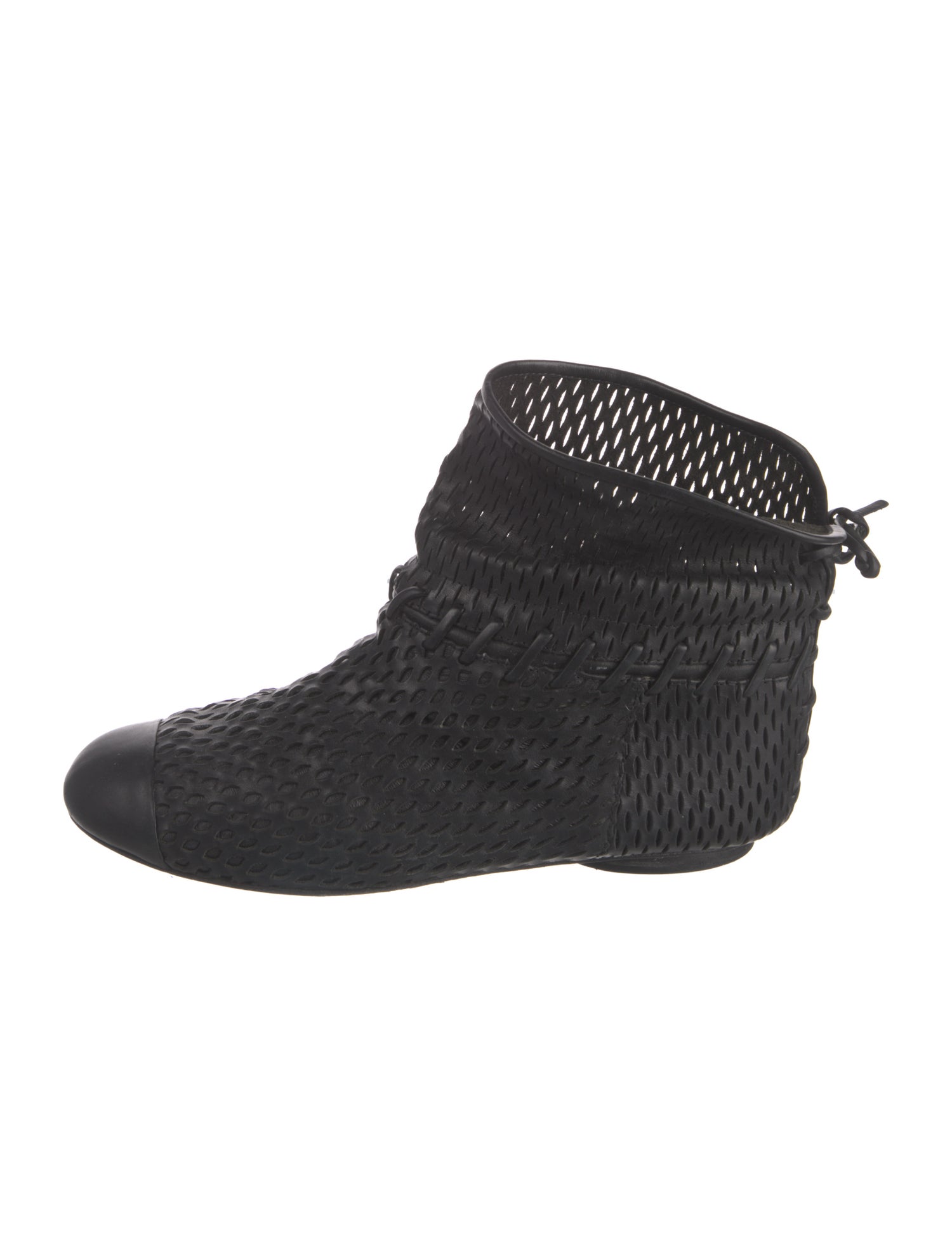 Chanel Leather Lace-Up Boots