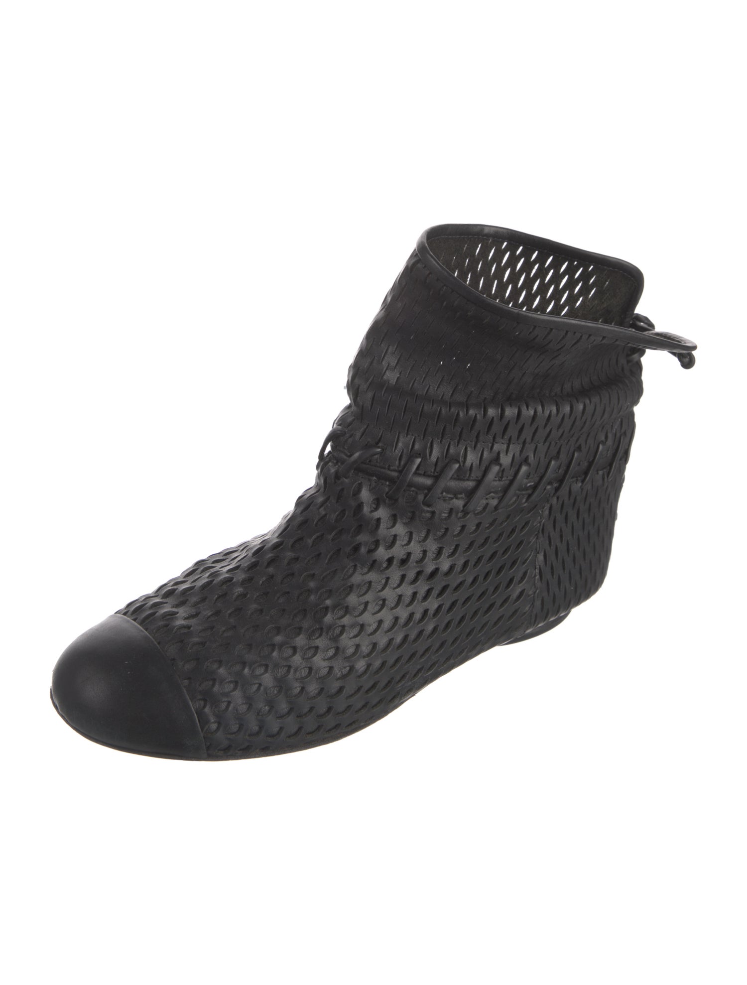 Chanel Leather Lace-Up Boots